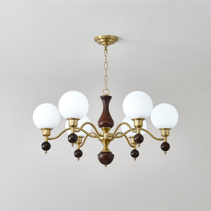 Globe Orb Wood Chandelier-DWHOME