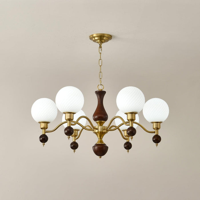 Globe Orb Wood Chandelier-DWHOME