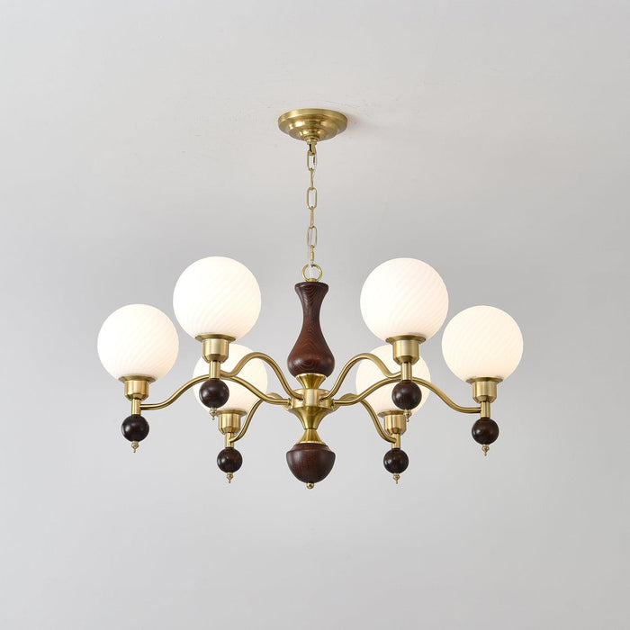 Globe Orb Wood Chandelier-DWHOME