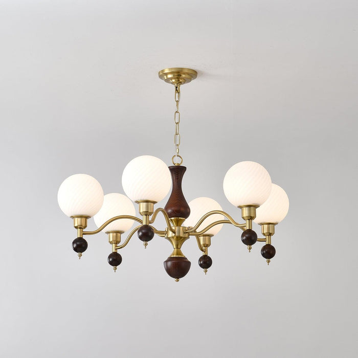 Globe Orb Wood Chandelier-DWHOME