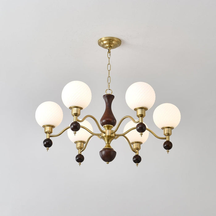 Globe Orb Wood Chandelier-DWHOME