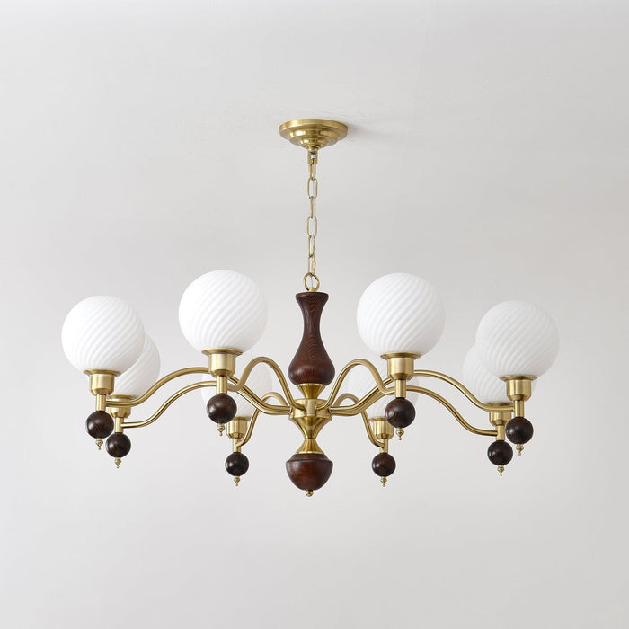 Globe Orb Wood Chandelier-DWHOME