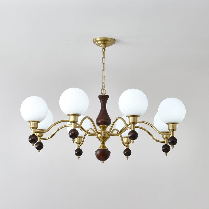 Globe Orb Wood Chandelier-DWHOME
