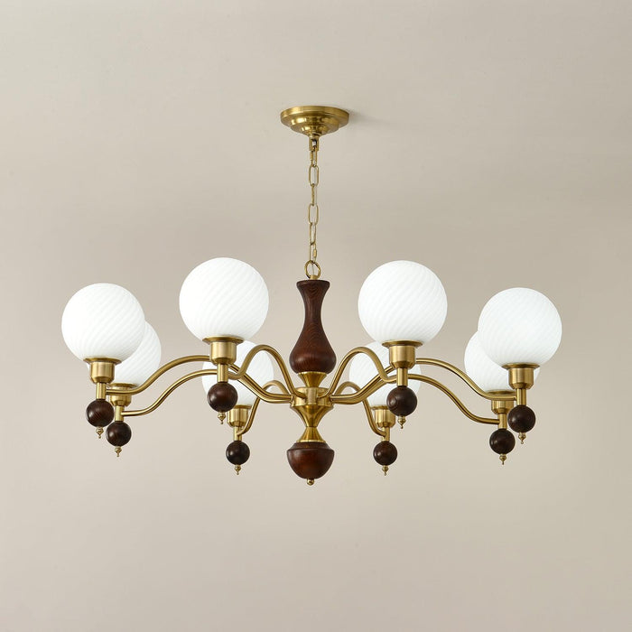 Globe Orb Wood Chandelier-DWHOME