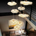Gold Acrylic Flower Led Chandelier For Stairwell, Staircase-DWHOME