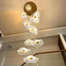 Gold Acrylic Flower Led Chandelier For Stairwell, Staircase-DWHOME