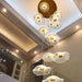 Gold Acrylic Flower Led Chandelier For Stairwell, Staircase-DWHOME