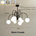 8 Light Led Glass Ball Chandelier Black/Gold - DWHOME