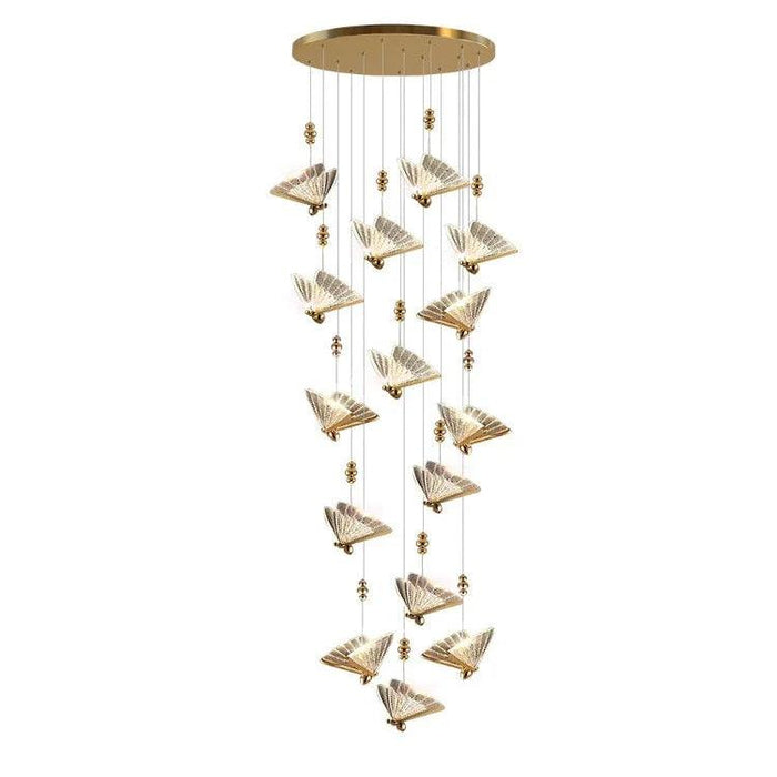 Gold Butterfly Led Chandelier for Staircase&Foyer&Living Room-DWHOME