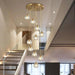 Gold Crystal Ball Chandelier for High Ceiling & Staircase - DWHOME
