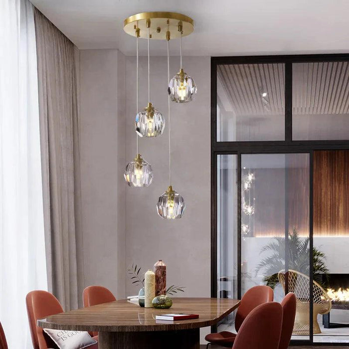 Gold Crystal Ball Chandelier for High Ceiling & Staircase - DWHOME