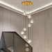 Gold Crystal Ball Chandelier for High Ceiling & Staircase - DWHOME