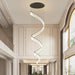 Black/Gold Long Hanging Led Chandelier for Stairwell - DWHOME