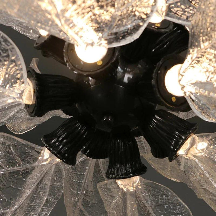 Milen Modern Crystal Leaf Chandelier - Black/Gold-DWHOME