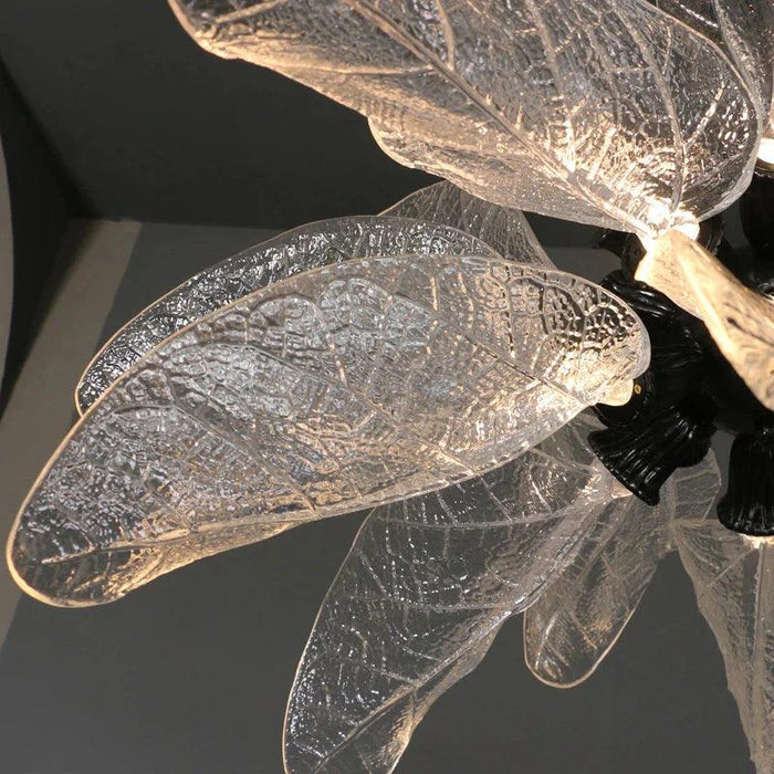 Milen Modern Crystal Leaf Chandelier - Black/Gold-DWHOME