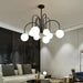 8 Light Led Glass Ball Chandelier Black/Gold - DWHOME