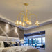 8 Light Led Glass Ball Chandelier Black/Gold - DWHOME