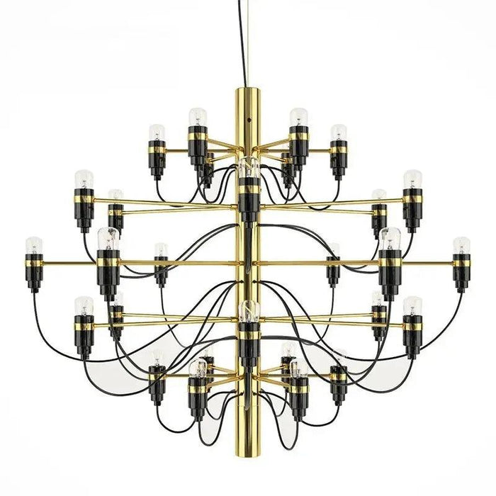 Gino Sarfatti Style Led Pendant Chandelier Black/Silver/Gold - DWHOME