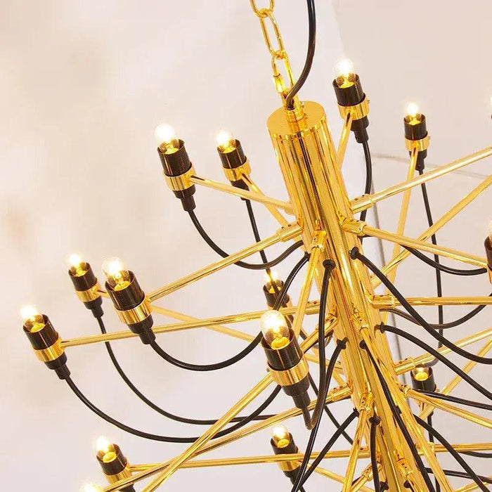 Gino Sarfatti Style Led Pendant Chandelier Black/Silver/Gold - DWHOME