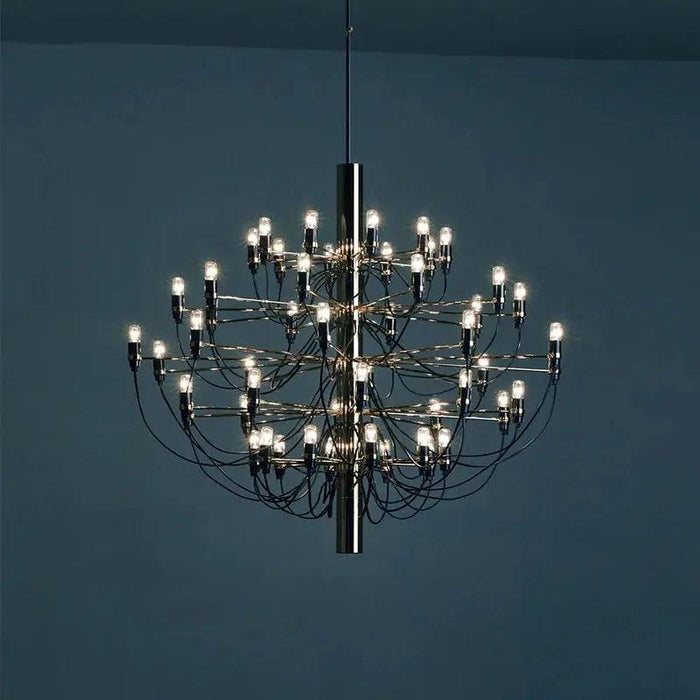 Gino Sarfatti Style Led Pendant Chandelier Black/Silver/Gold - DWHOME