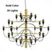 Gino Sarfatti Style Led Pendant Chandelier Black/Silver/Gold - DWHOME
