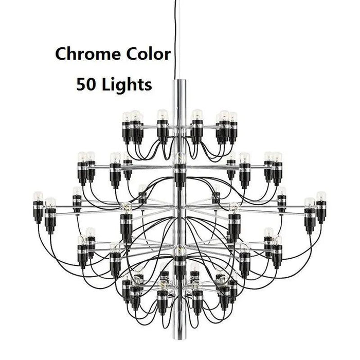 Gino Sarfatti Style Led Pendant Chandelier Black/Silver/Gold - DWHOME