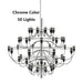 Gino Sarfatti Style Led Pendant Chandelier Black/Silver/Gold - DWHOME