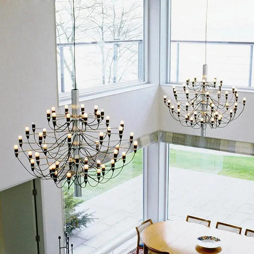 Gino Sarfatti Style Led Pendant Chandelier Black/Silver/Gold-DWHOME