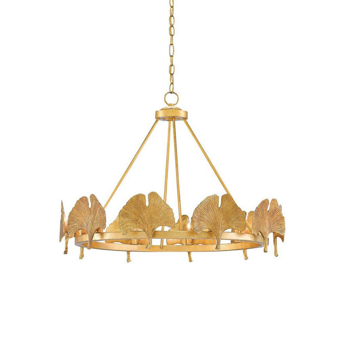 Gold Foil Ginkgo Leaf Chandelier-DWHOME