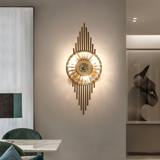 Crystal Gear Gold Wall Light-DWHOME