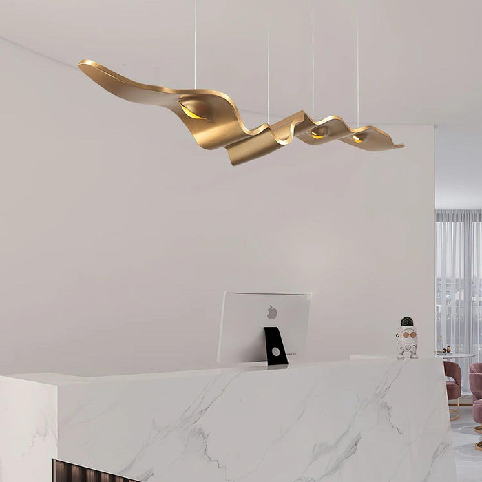 Gold Ribbon Chandelier-DWHOME