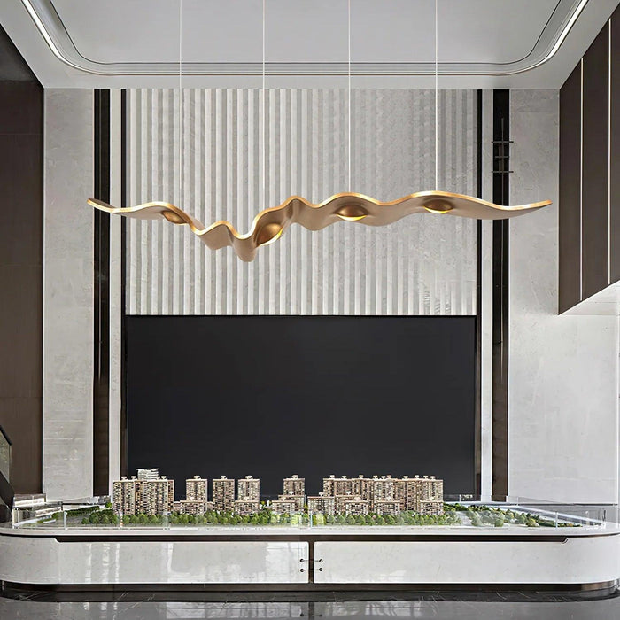 Gold Ribbon Chandelier-DWHOME