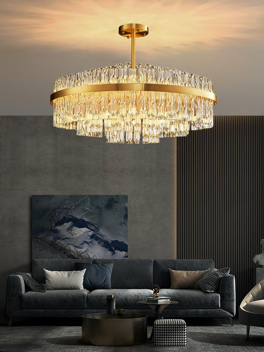 Gold & Clear Rod Chandelier-DWHOME