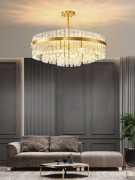 Gold & Clear Rod Chandelier-DWHOME