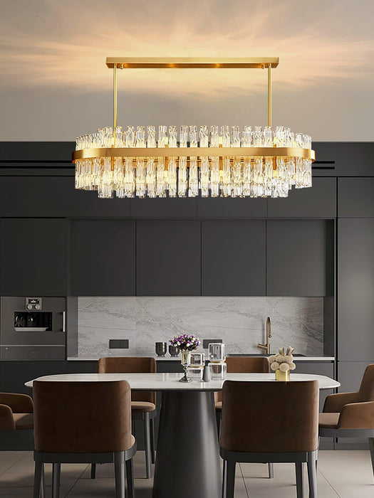 Gold & Clear Rod Chandelier-DWHOME