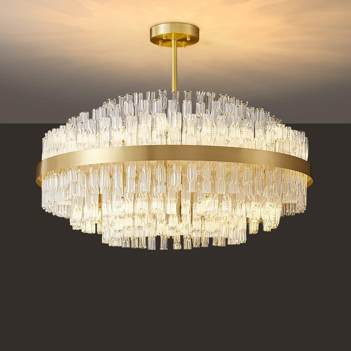 Gold & Clear Rod Chandelier-DWHOME