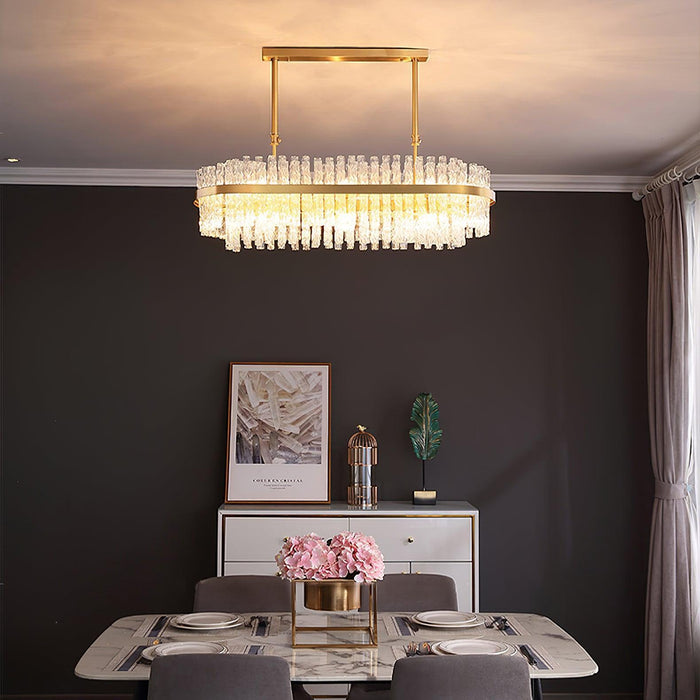 Gold & Clear Rod Chandelier-DWHOME