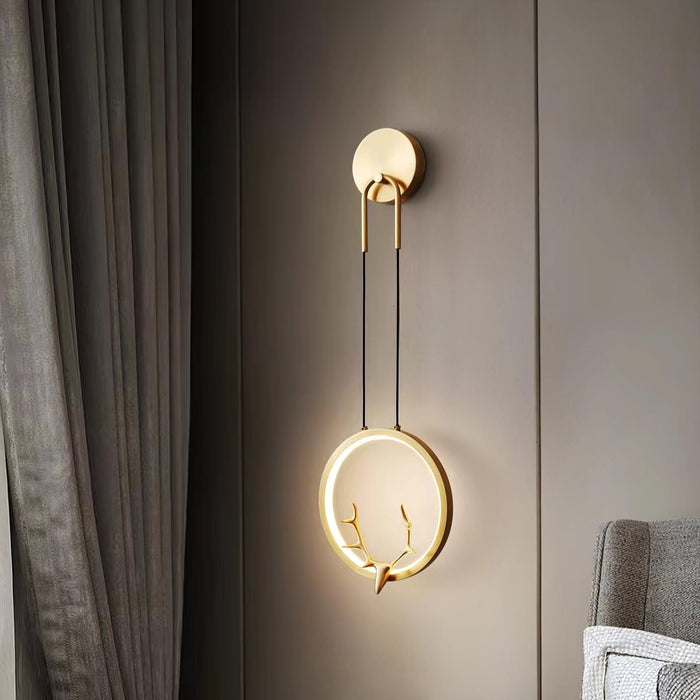Golden Antler Wall Light-DWHOME