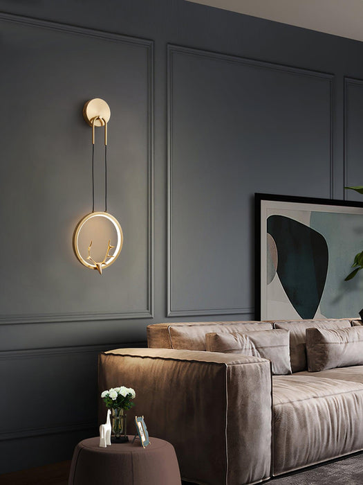 Golden Antler Wall Light-DWHOME