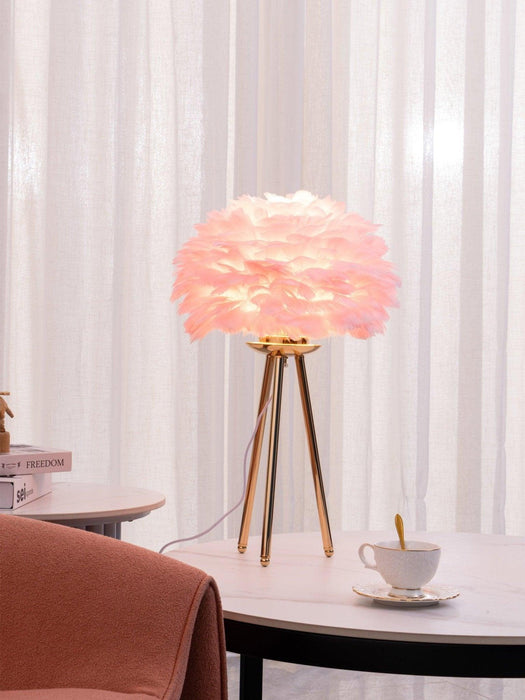 "Lampe de table en plumes d'oie - DWHOME"