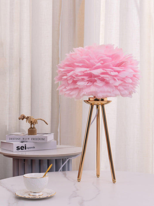 "Lampe de table en plumes d'oie - DWHOME"