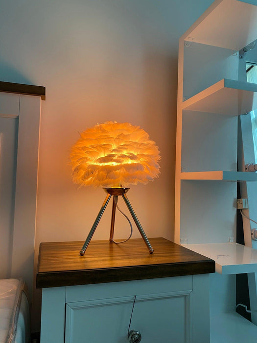"Lampe de table en plumes d'oie - DWHOME"