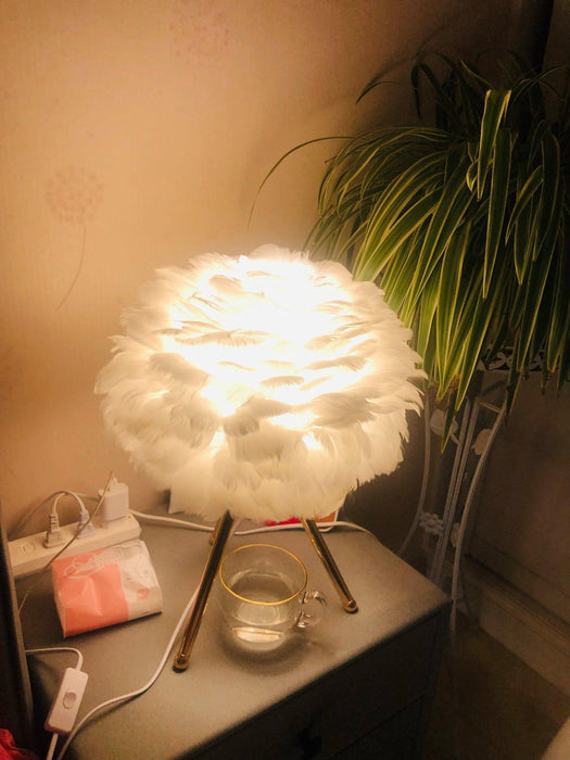 "Lampe de table en plumes d'oie - DWHOME"