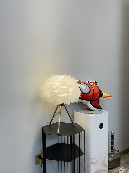 "Lampe de table en plumes d'oie - DWHOME"