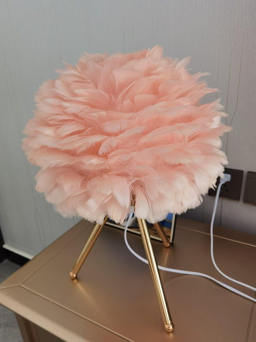 "Lampe de table en plumes d'oie - DWHOME"