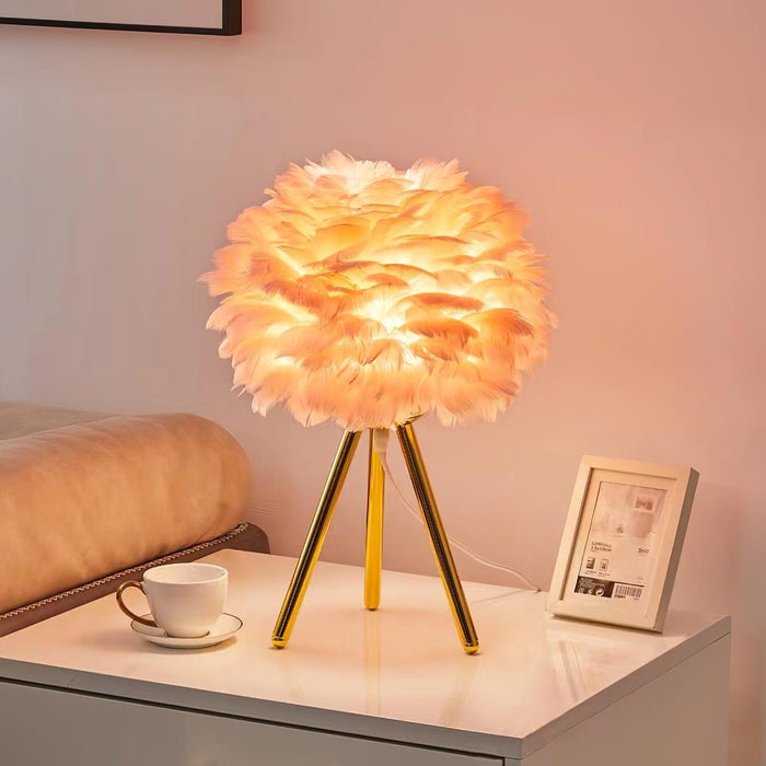 "Lampe de table en plumes d'oie - DWHOME"