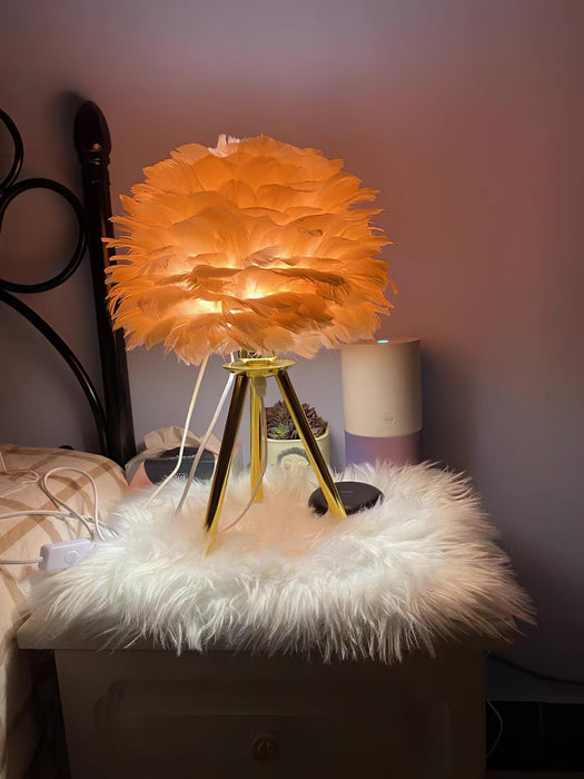 "Lampe de table en plumes d'oie - DWHOME"
