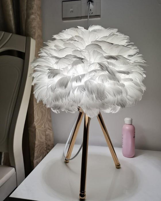 "Lampe de table en plumes d'oie - DWHOME"