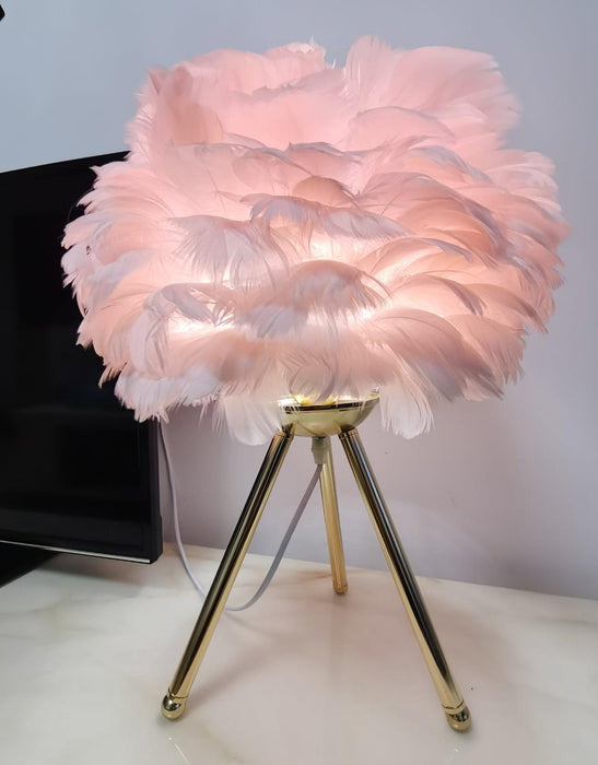 "Lampe de table en plumes d'oie - DWHOME"