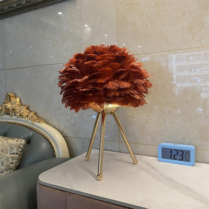 "Lampe de table en plumes d'oie - DWHOME"